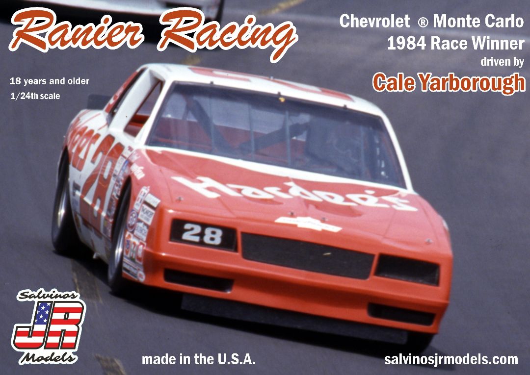 Salvinos JR Models 1/24 Ranier Racing #28 Monte Carlo 1984 Winner - Driver by Cale Yarborough Model Kit