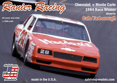 Salvinos JR Models 1/24 Ranier Racing #28 Monte Carlo 1984 Winner - Driver by Cale Yarborough Model Kit