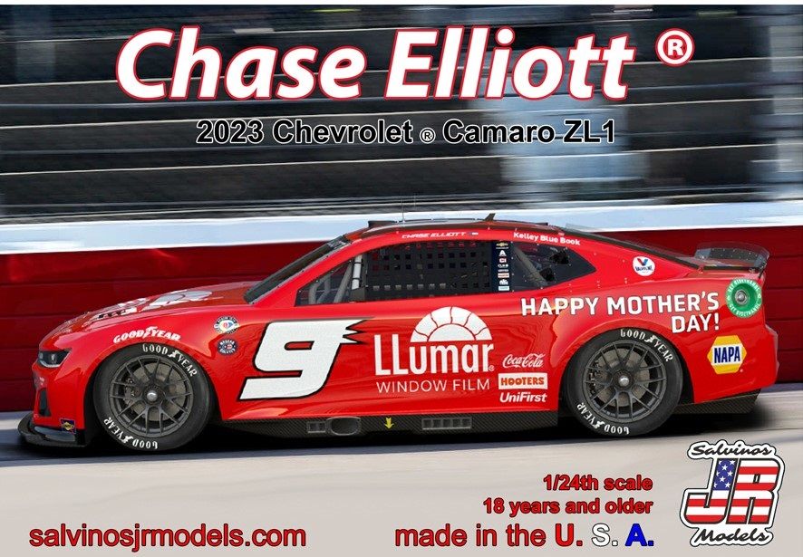 Salvinos JR Models 1/24 Hendrick Motorsports Chase Elliot 2023 Camaro ZL1 "Llumar" Model Kit