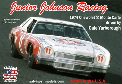 Salvinos JR Models 1/25 Junior Johnson Racing #11 Chevy 1974 Monte Carlo-Driver Cale Yarborough Model Kit