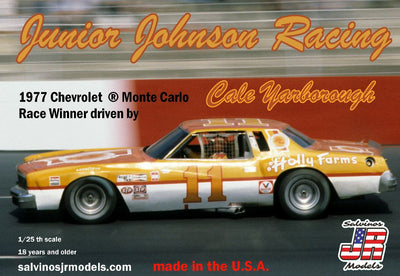 Salvinos JR Models 1/25 Junior Johnson Racing #11 Chevy 1977 Monte Carlo - Driver Cale Yarborough Model Kit