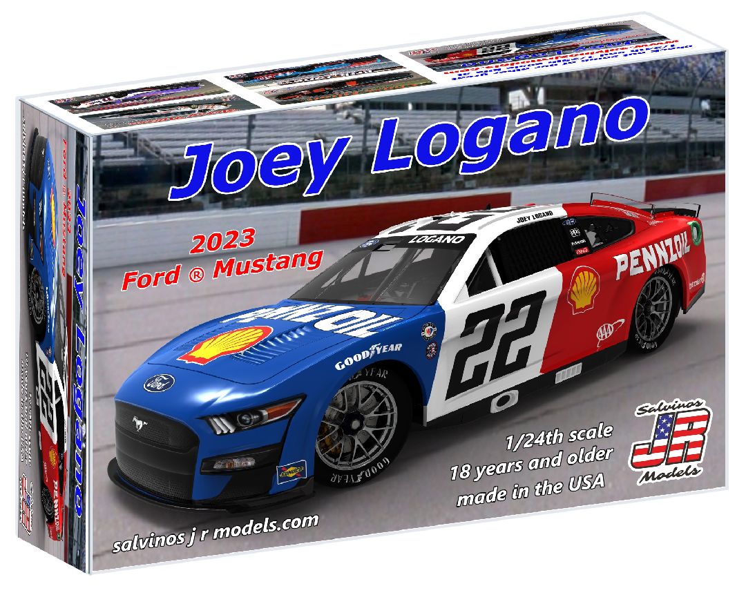 Salvinos JR Models 1/24 Team Penske 2023 Joey Logano Ford Mustang "Throwback" Model Kit