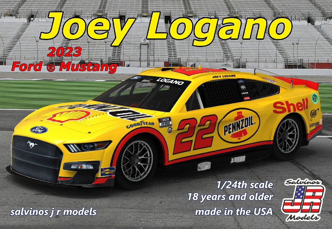 Salvinos JR Models 1/24 Team Penske 2023 Joey Logano Ford Mustang Primary Model Kit