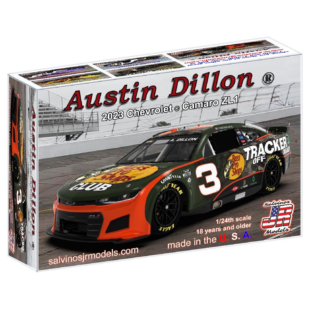 Salvinos JR Models 1/24 Richard Childress Racing Austin Dillon Camaro "Bass Pro Shop" Model Kit