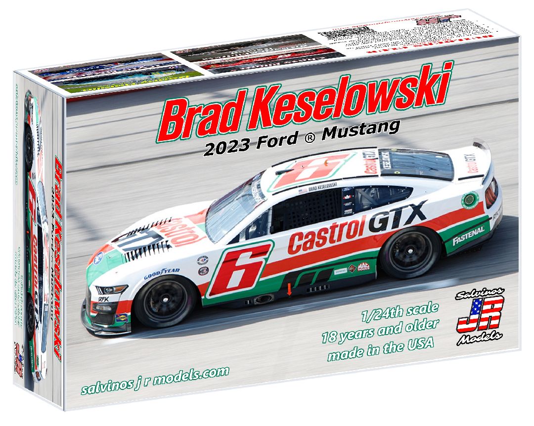 Salvinos JR Models 1/24 RFK Racing 2023 Brad Keslowski Ford Mustang "Castrol Oil" Model Kit