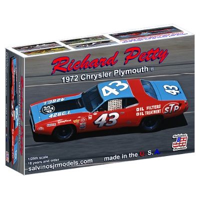 Salvinos JR Models 1/25 Richard Petty 1972 Chrysler Plymouth Model Kit