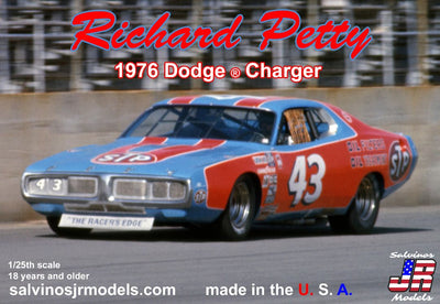 Salvinos JR Models 1/24 Richard Petty 1976 Dodge Charger Model Kit