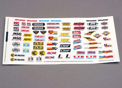 Traxxas Racing Sponsors Decal Sheet