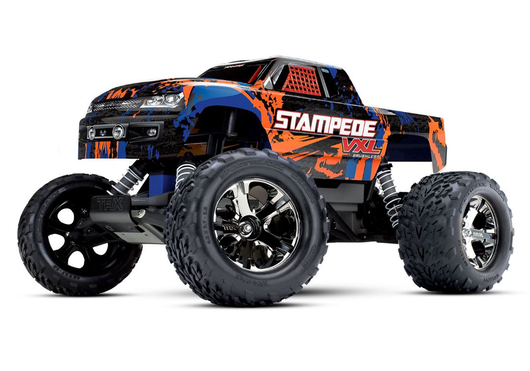 Traxxas Stampede VXL 1/10 RTR 2WD Monster Truck. Requires Battery & Charger - Orange