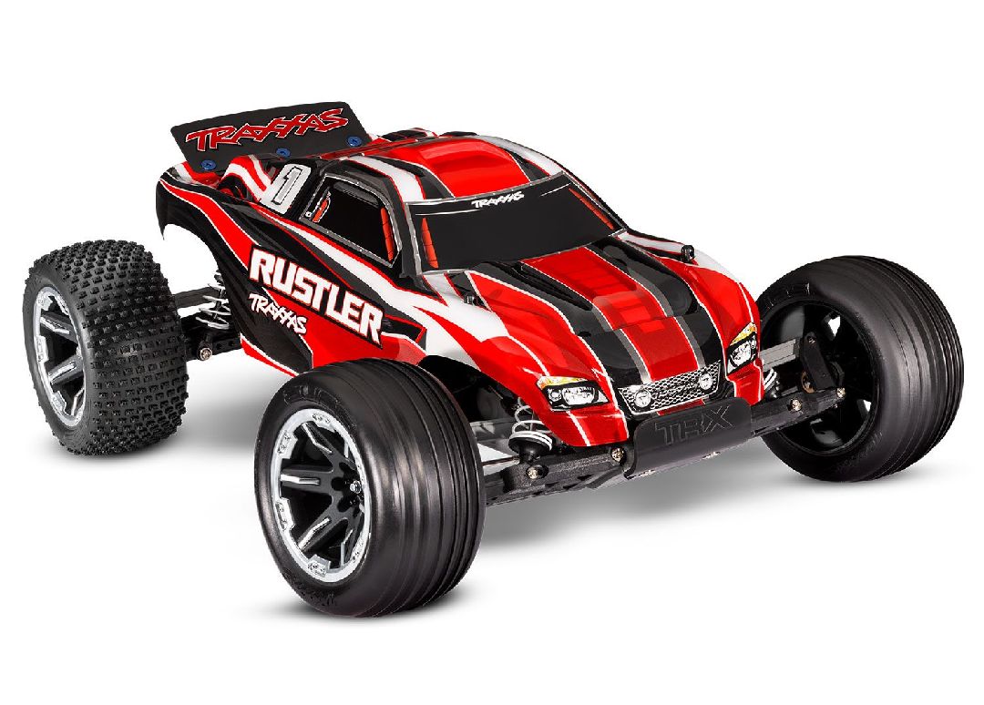 Traxxas Rustler 1/10 Stadium Truck RTR. Includes Battery & Charger - Red