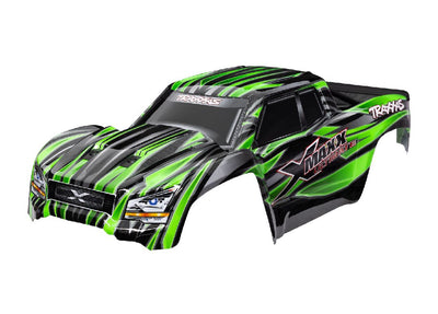 Traxxas Body, X-Maxx® Ultimate, green (painted, decals applied) (assembled with front & rear body mounts, rear body support, and tailgate protector)