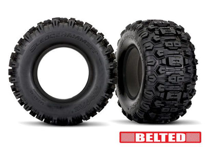 Traxxas Tires, Sledgehammer® (belted, dual profile (4.3" outer, 5.7" inner)) (left & right)/ foam inserts (2)