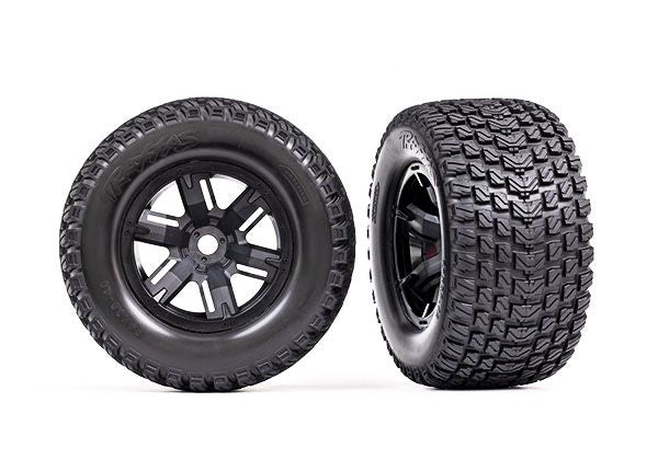 Traxxas Tires & Wheels, Assembled, Glued (X-Maxx Black Wheels, Gravix Tires, Foam Inserts) (Left & Right)