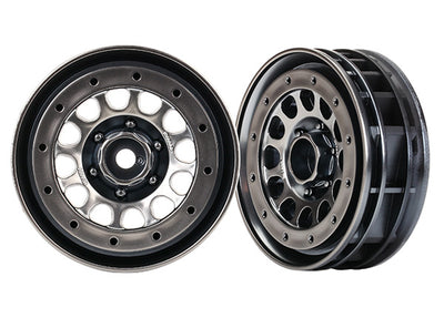 Traxxas Wheels, Method 105 1.9" (black chrome, beadlock) (beadlock rings sold separately)