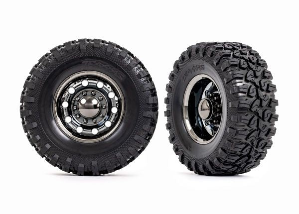 Traxxas Tires And Wheels, Assembled, Glued (TRX-6 2.2" Wheels, Canyon RT 4.6x2.2" Tires) (Rear) (2)