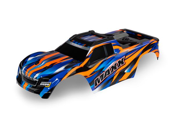 Traxxas Body, Maxx V2, orange (painted, decals applied) (fits Maxx V2 with extended chassis (352mm wheelbase))