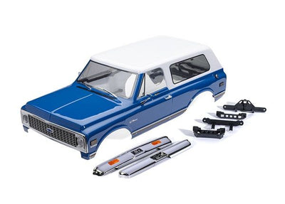 Traxxas Body, Chevrolet Blazer (1972), complete, blue & white (painted) (includes grille, side mirrors, door handles, windshield wipers, front & rear bumpers, clipless mounting) (requires #8072X inner fenders)