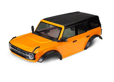 Traxxas Body, Ford Bronco (2021), complete, orange (painted) (includes grille, side mirrors, door handles, fender flares, windshield wipers, spare tire mount, & clipless mounting) (requires #8080X inner fenders)