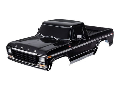 Traxxas Body Ford F-150 (1979), Complete, Black (Painted, Decals Applied) (Includes Grille, Side Mirrors, Door Handles, Windshield Wipers, & Clipless Mounting) (Requires #9288 Inner Fenders). Roll Bar Sold Separately (Choose Chrome 9262, Black 9262R, Or C