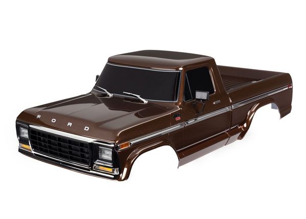 Traxxas Body Ford F-150 (1979), Complete, Brown (Painted, Decals Applied) (Includes Grille, Side Mirrors, Door Handles, Windshield Wipers, & Clipless Mounting) (Requires #9288 Inner Fenders). Roll Bar Sold Separately (Choose Chrome 9262, Black 9262R, Or C