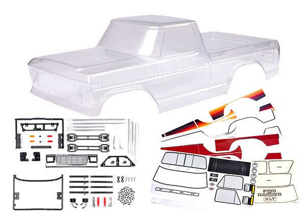 Traxxas Body Ford F-150 (1979) (Clear, Requires Painting)/ Decals/ Window Masks (Includes Grille, Side Mirrors, Door Handles, Windshield Wipers, Clipless Mounting, Hardware) (Requires #9288 Inner Fenders). Roll Bar Sold Separately (Choose Chrome 9262, Bla