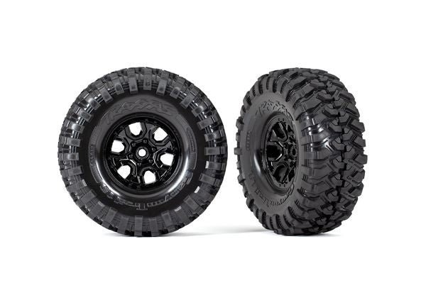 Traxxas Tires and wheels, assembled, glued (TRX-4 2021 Bronco 1.9" wheels, Canyon Trail 4.6x1.9" tires) (2)