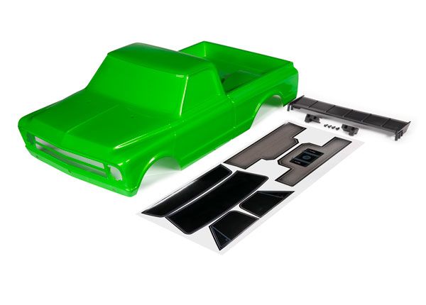 Traxxas Body, Chevrolet C10 (green) (includes wing & decals) (requires #9415 series body accessories to complete body)