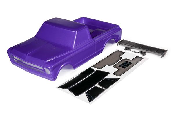 Traxxas Body, Chevrolet C10 (purple) (includes wing & decals) (requires #9415 series body accessories to complete body)