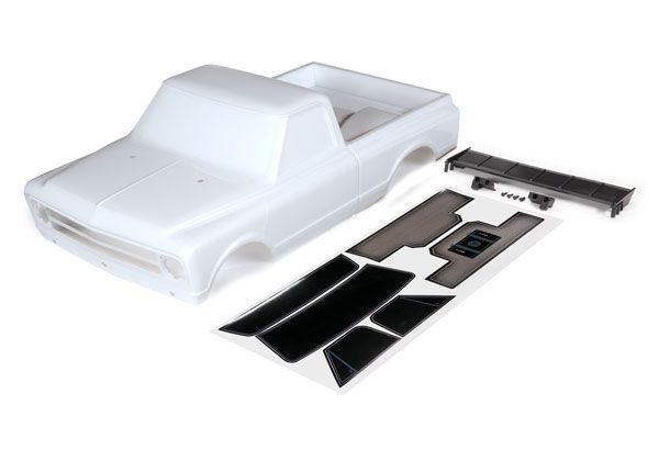 Traxxas Body, Chevrolet C10 (white) (includes wing & decals) (requires #9415 series body accessories to complete body)