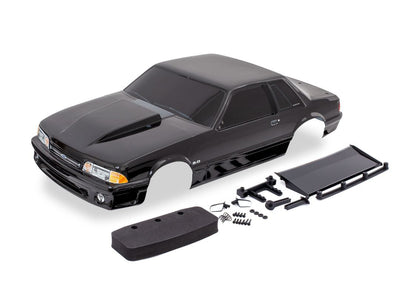 Traxxas Body, Ford Mustang, Fox Body, Black (Painted, Decals Applied) (Includes Side Mirrors, Wing, Wing Retainer, Rear Body Mount Posts, Foam Body Bumper, & Mounting Hardware)