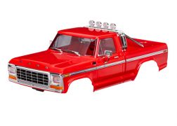 Traxxas Body, Ford F-150 Truck (1979), complete, red (includes grille, side mirrors, door handles, roll bar, windshield wipers, side trim, & clipless mounting) (requires #9834 front & rear bumpers)