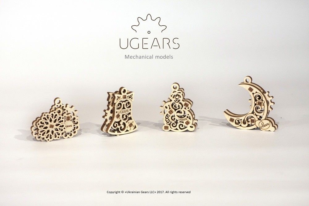 UGears U-Fidget Gearsmas (4 models) - 8 Pieces (Easy)