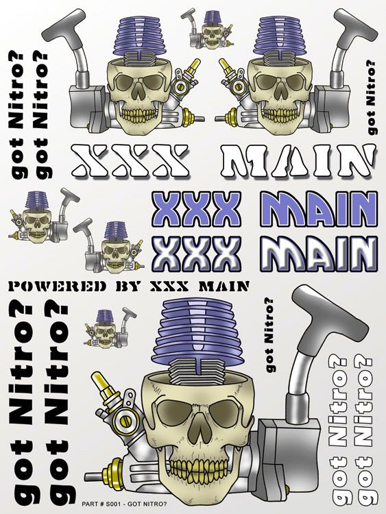 XXX Main Racing Got Nitro? Sticker Sheet