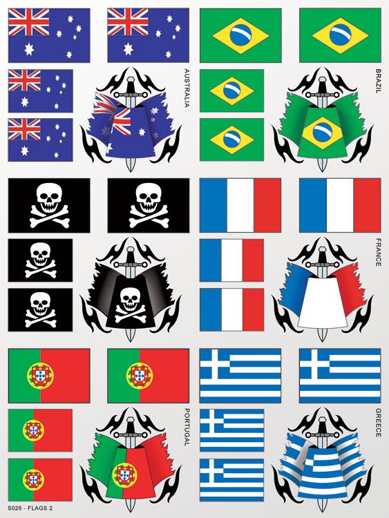 XXX Main Racing Flags 2 Sticker Sheet