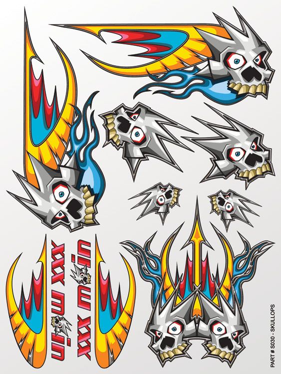 XXX Main Racing Skullops Sticker Sheet